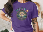 Artistic Tree of Life with Celestial Phases T-shirt