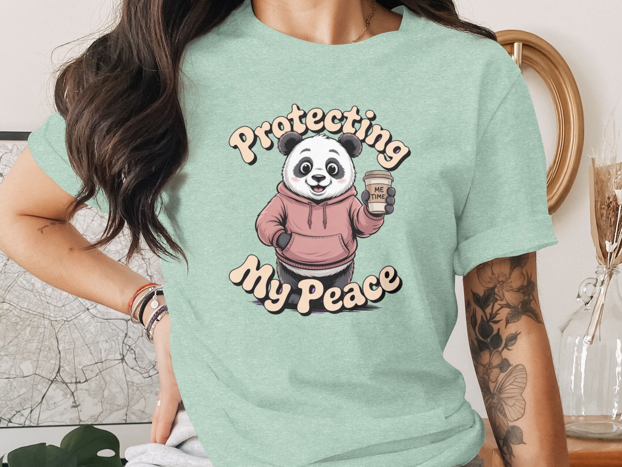 Protecting My Peace Panda Design T-Shirt Product