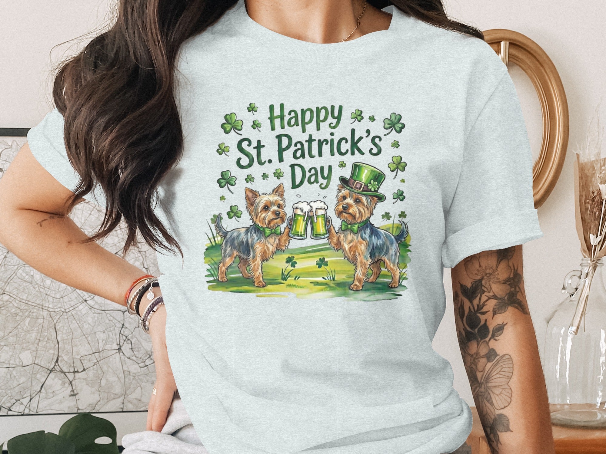 Happy St. Patrick's Day with Yorkies T-shirt