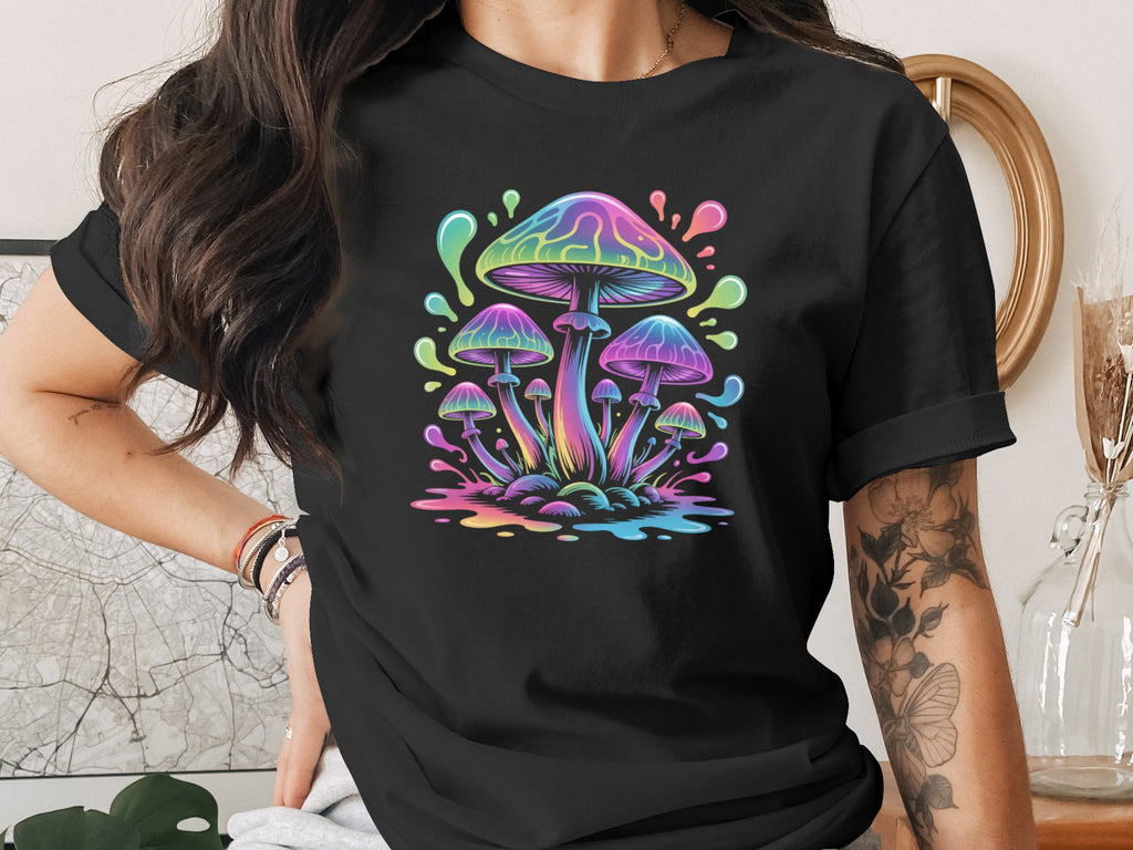 Psychedelic Mushroom Graphic Art T-Shirt for Enthusiasts