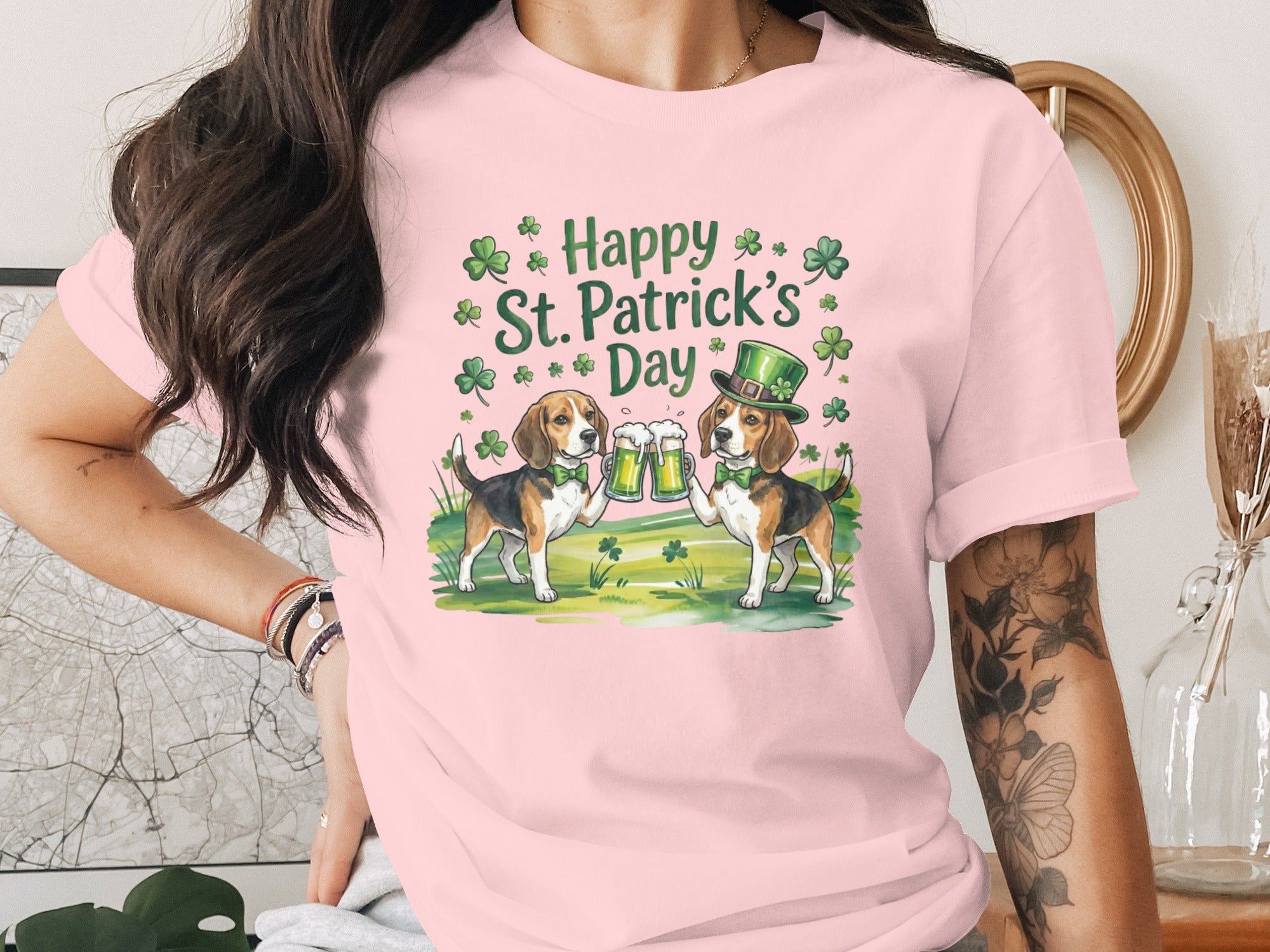 Cute Beagle St. Patrick's Day T-Shirt for Dog Lovers