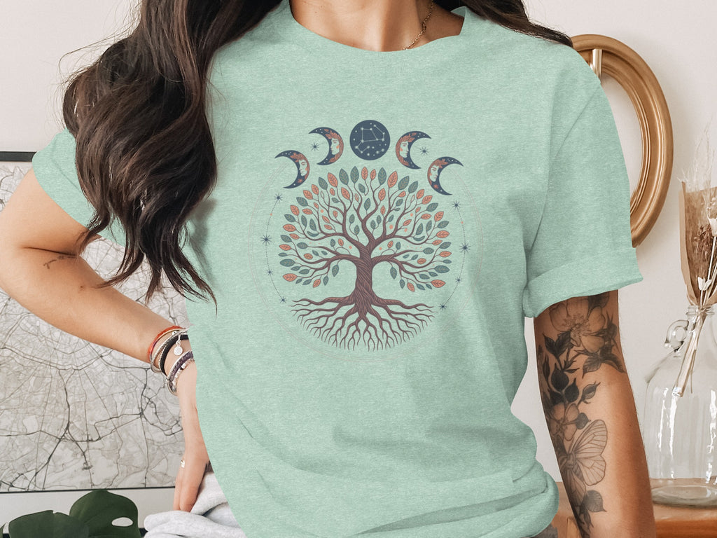 Tree of Life with Moon Phases Graphic T-Shirt
