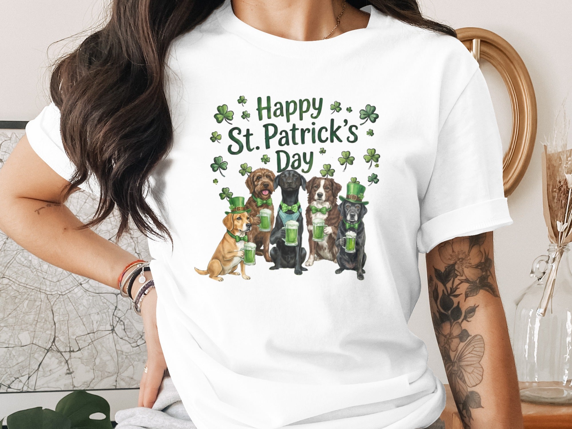 Happy St. Patrick's Day Dog Lover Graphic T-Shirt