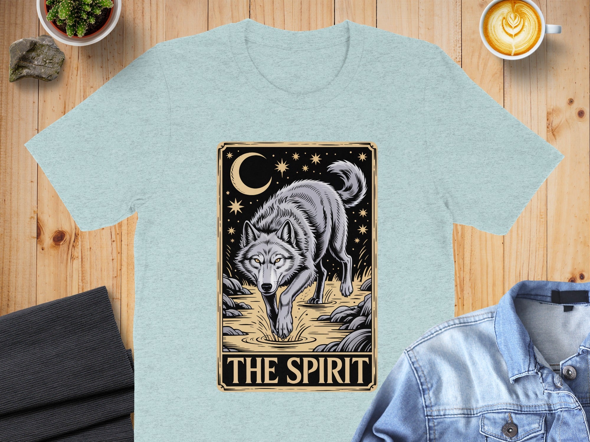 The Spirit Wolf Design Graphic Tee Shirt Product