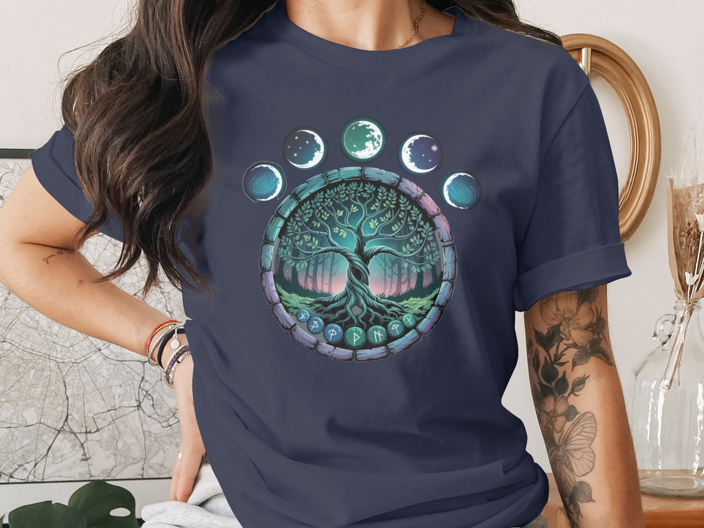 Cosmic Tree of Life with Moon Phases Graphic Product