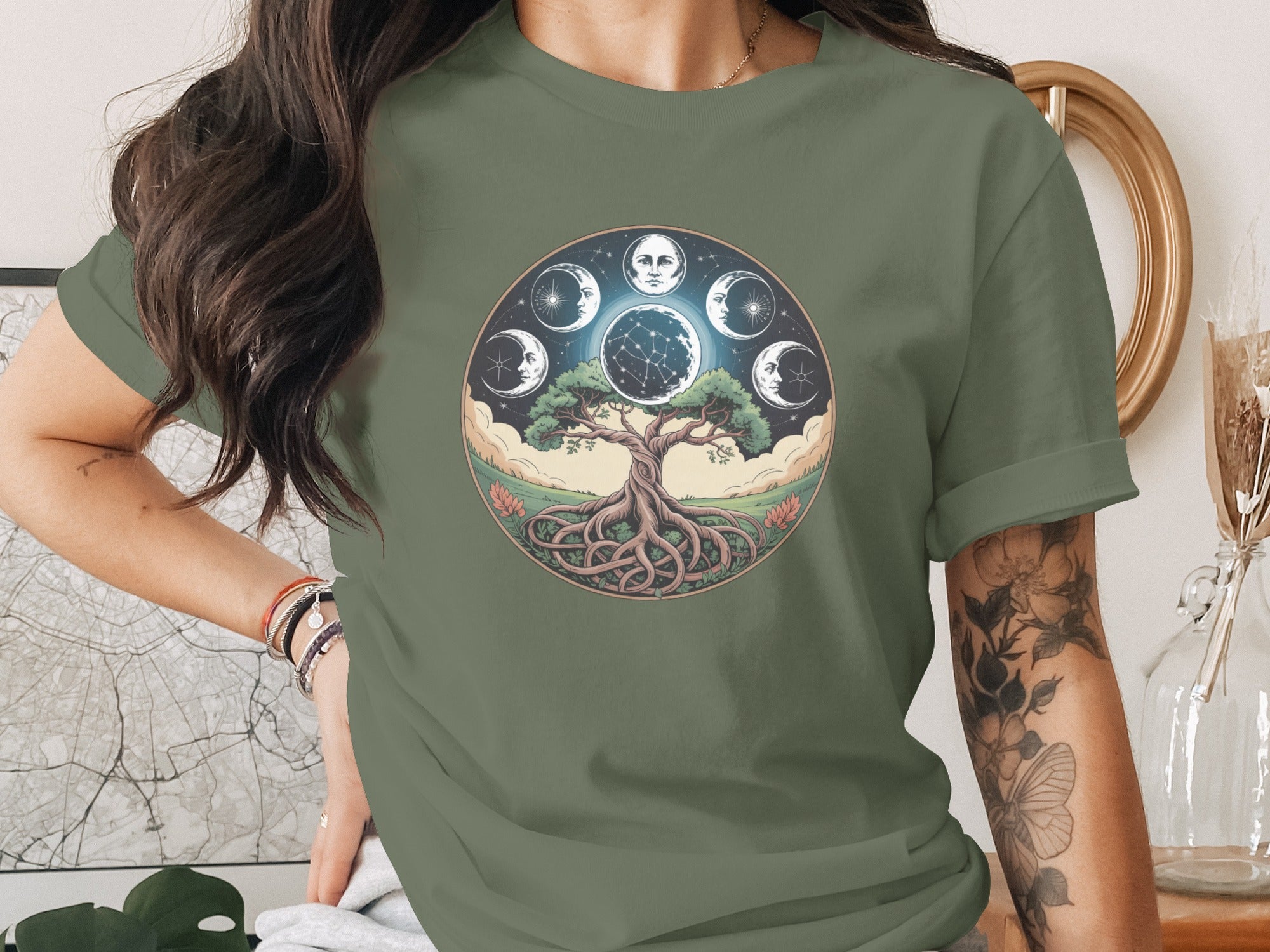 Celestial Tree of Life with Phases of the Moon T-Shirt