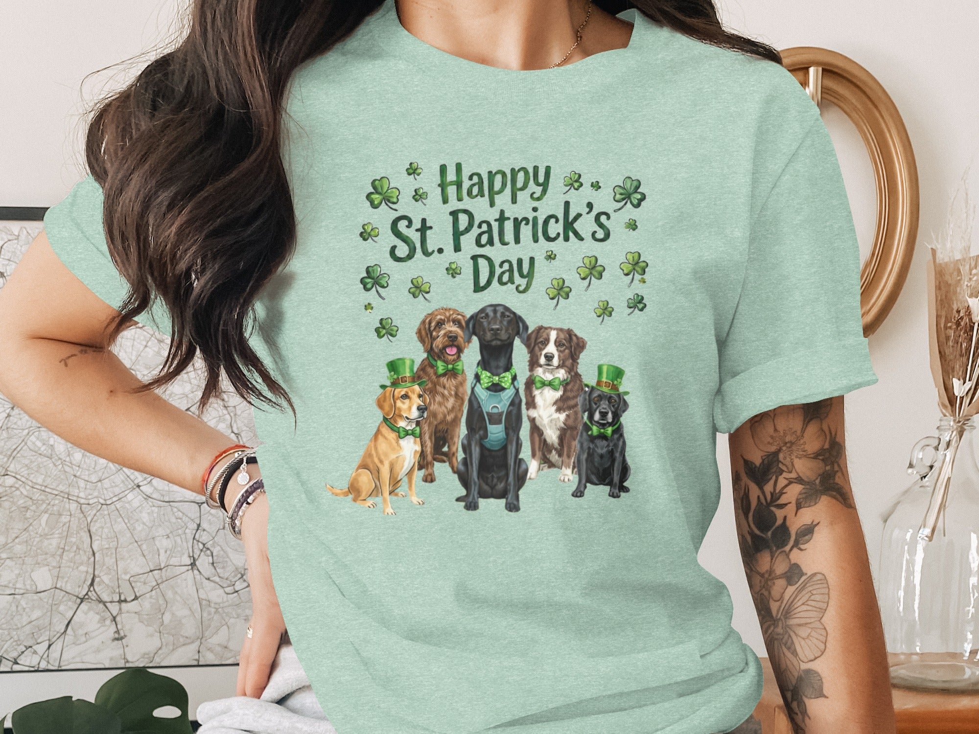 Happy St. Patrick's Day Dog Graphic T-shirt