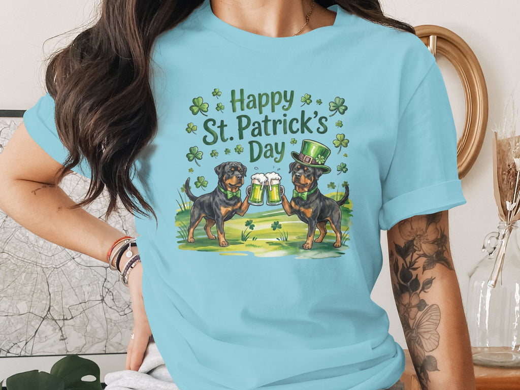 Happy St. Patrick's Day Rottweiler Dog T-Shirt