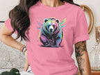 Colorful Bear Graphic Pink T-Shirt for Women