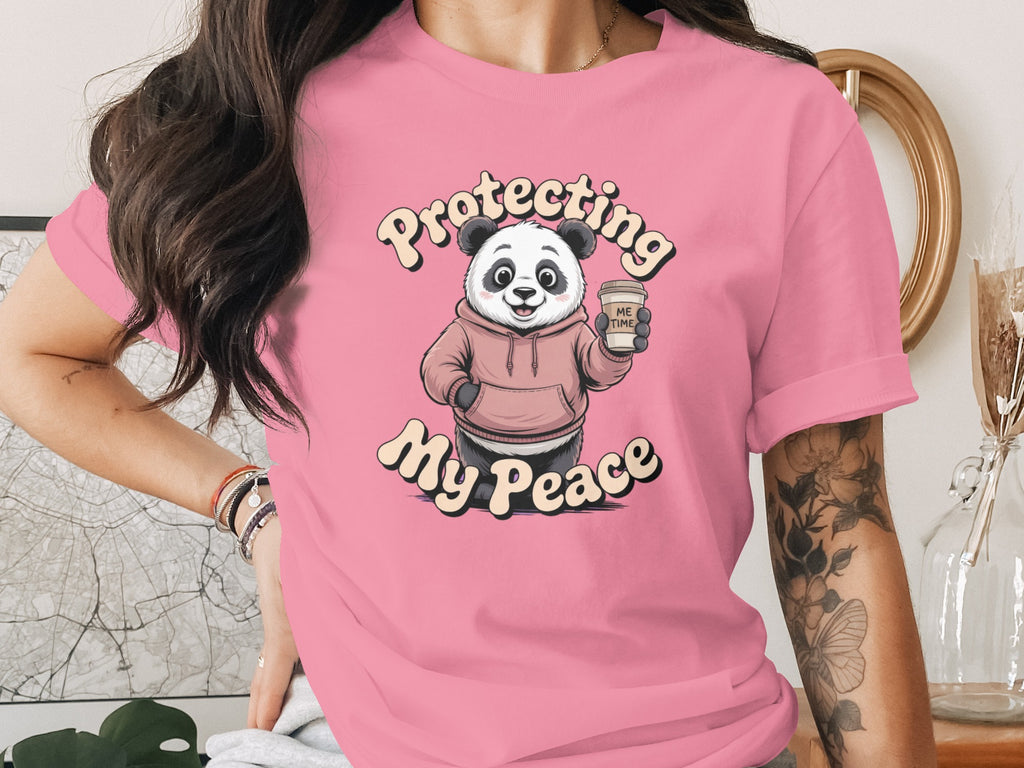 Protecting My Peace Panda Cartoon Graphic Tee