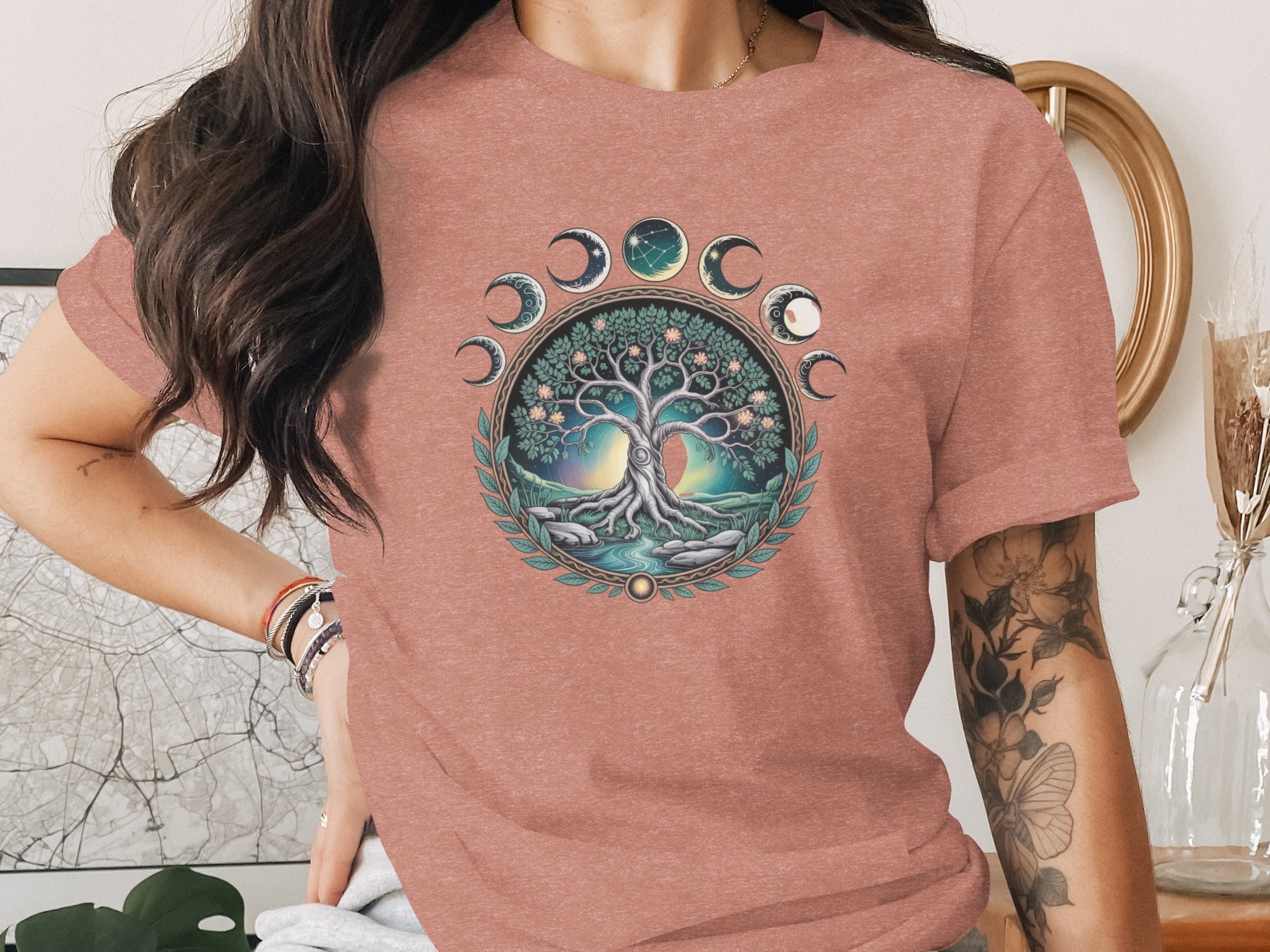 Moon Phases Tree of Life Graphic T-Shirt Product