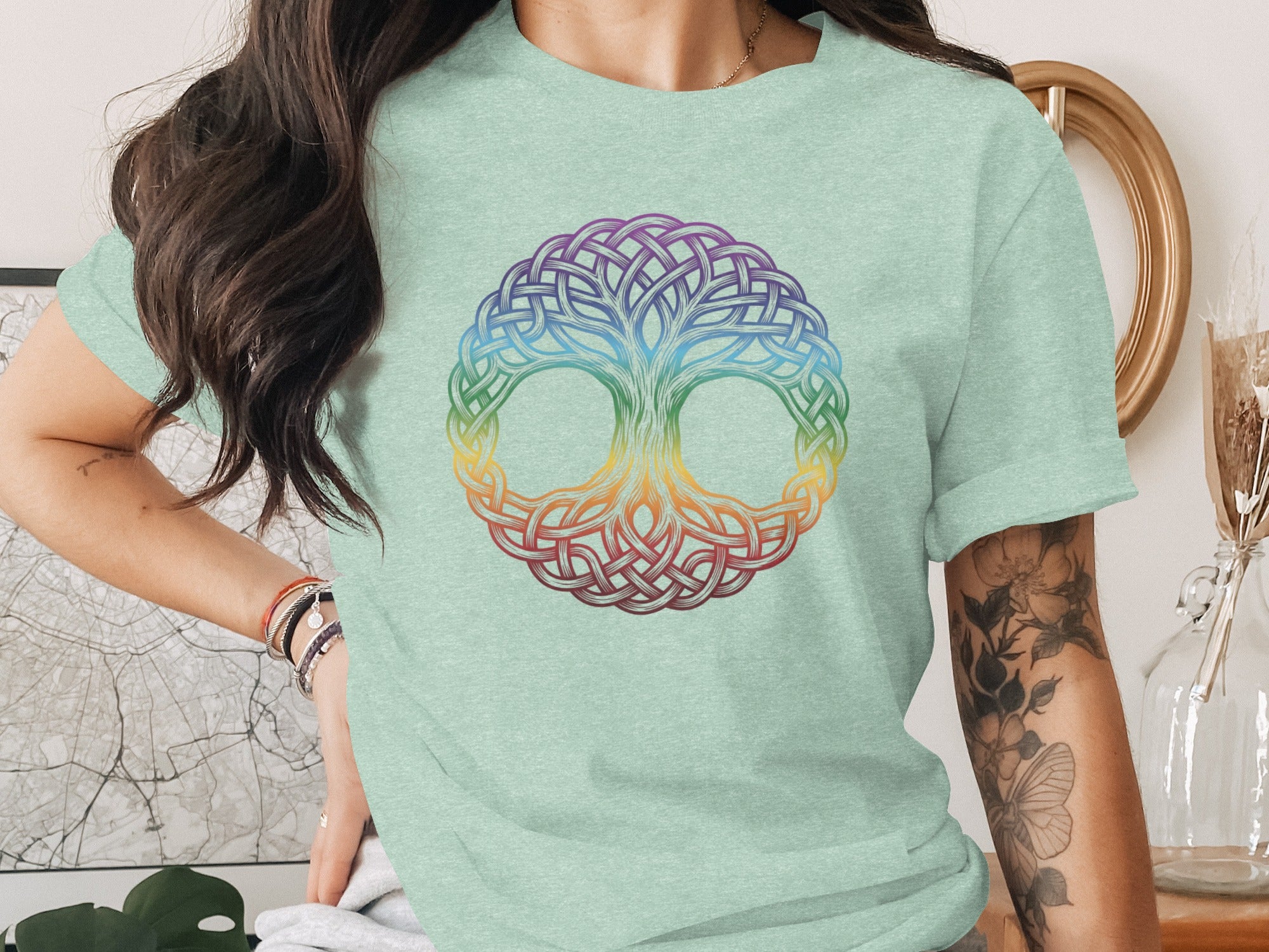 Colorful Celtic Inspired Tree of Life Design Shirt